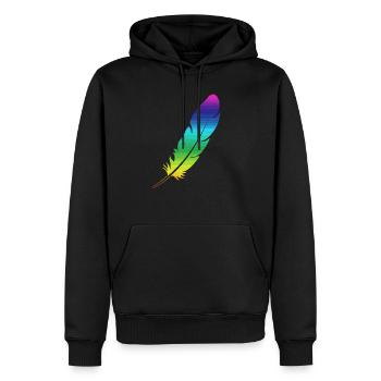Regenbogen Feder Vogel Flügel Bunt Farben - Männer Premium Bio Hoodie - Schwarz - Vorne - Nico (187cm)