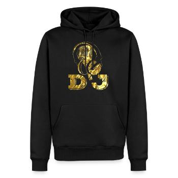 Dj - Sweat à capuche Premium bio Homme - noir - Devant - Nico (187cm)