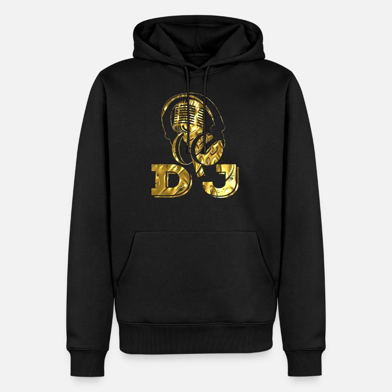 Dj - Männer Premium Bio Hoodie - Schwarz