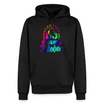 Dj - Sweat à capuche Premium bio Homme - noir - Devant - Nico (187cm)