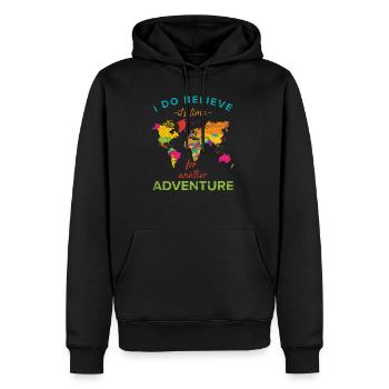 Reisen - Männer Premium Bio Hoodie - Schwarz - Vorne - Nico (187cm)