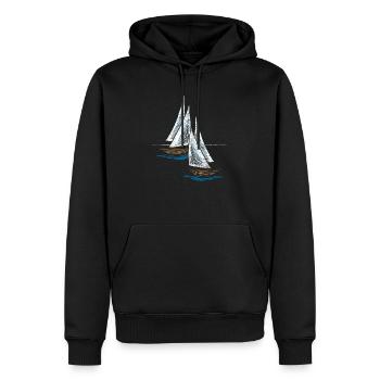 Bateau à voile - Sweat à capuche Premium bio Homme - noir - Devant - Nico (187cm)