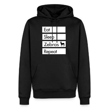 Eat Sleep Zebras Repeat - Zebra Design - Männer Premium Bio Hoodie - Schwarz - Vorne - Nico (187cm)