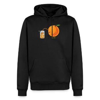Orange pipi pipi jus drôle en bonne santé - Sweat à capuche Premium bio Homme - noir - Devant - Nico (187cm)