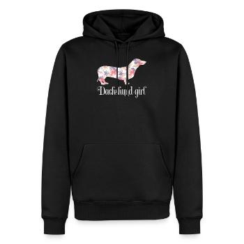Dackel Liebhaber, Dackel Mädchen, Neuer Dackel - Männer Premium Bio Hoodie - Schwarz - Vorne - Nico (187cm)