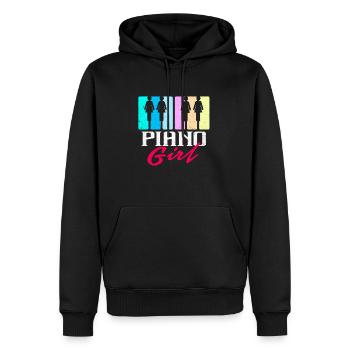 Piano - Männer Premium Bio Hoodie - Schwarz - Vorne - Nico (187cm)