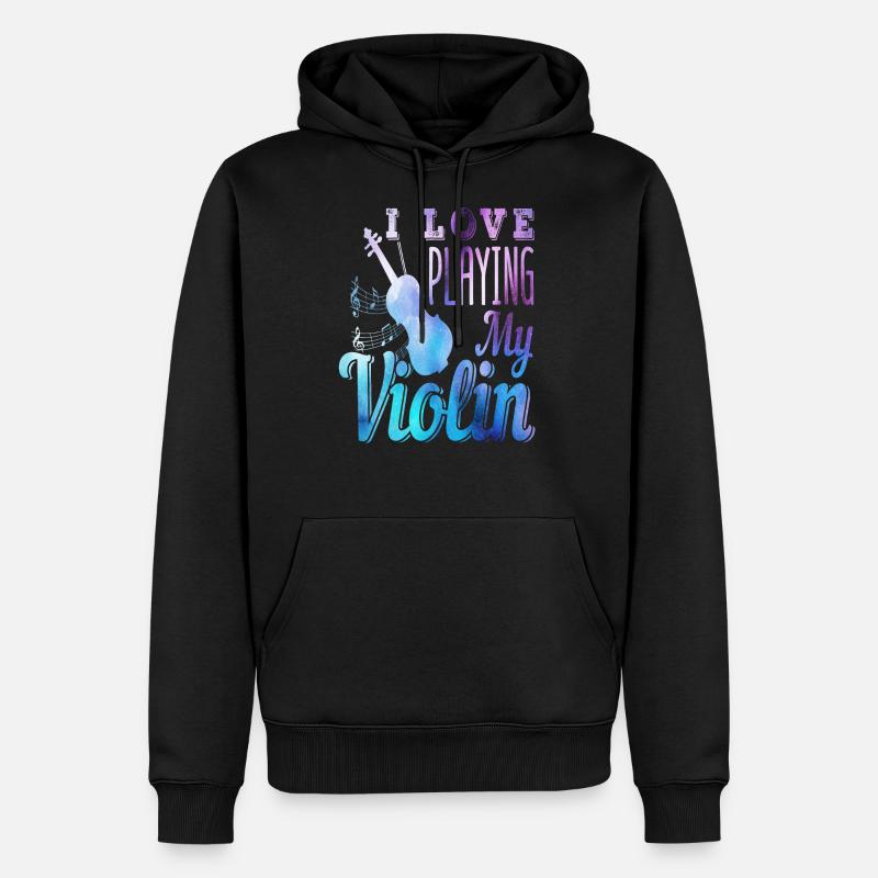 Violon - Sweat à capuche Premium bio Homme - noir