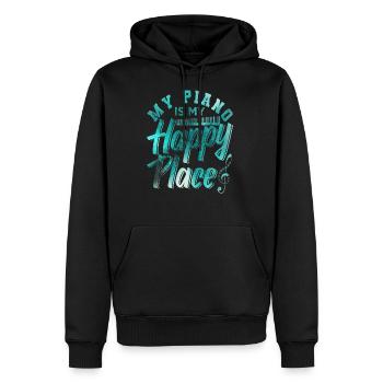 Piano - Men’s Premium Organic Hoodie - black - Front - Nico (187cm)