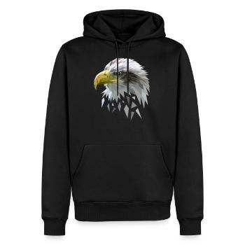 White-tailed eagle low poly polygons geometric - Men’s Premium Organic Hoodie - black - Front - Nico (187cm)