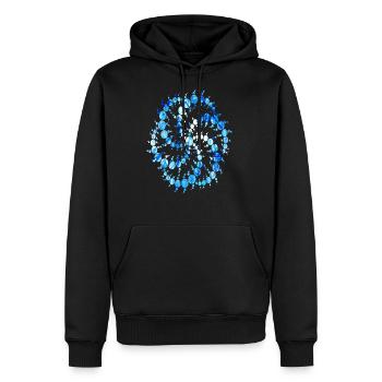 Cercles de grains - Sweat à capuche Premium bio Homme - noir - Devant - Nico (187cm)