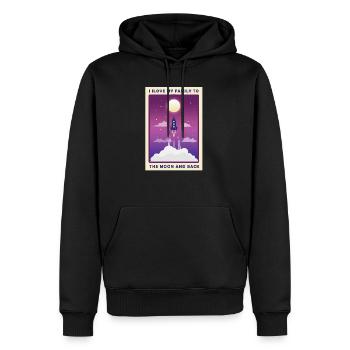 Rocket Moon Space Family Love Gift - Men’s Premium Organic Hoodie - black - Front - Nico (187cm)