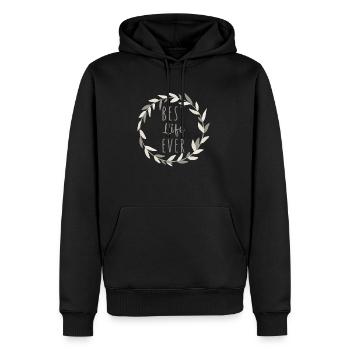 Témoin de Jéhovah Citation JHWH Un chrétien dit un cadeau - Sweat à capuche Premium bio Homme - noir - Devant - Nico (187cm)