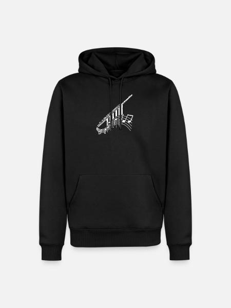 Flöte Music Notes Geschenk - Männer Premium Bio Hoodie - Schwarz