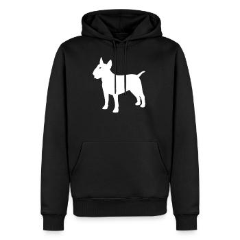 bull-terrier - Sweat à capuche Premium bio Homme - noir - Devant - Nico (187cm)