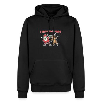 Santa Claus and Rudolph - Men’s Premium Organic Hoodie - black - Front - Nico (187cm)