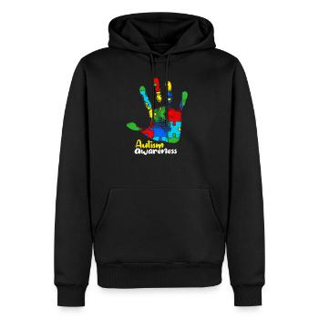 Autism - Men’s Premium Organic Hoodie - black - Front - Nico (187cm)