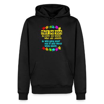 Autismus - Männer Premium Bio Hoodie - Schwarz - Vorne - Nico (187cm)