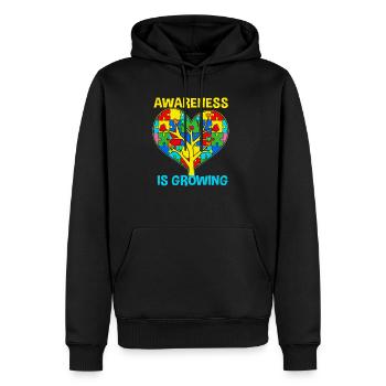 Autisme - Sweat à capuche Premium bio Homme - noir - Devant - Nico (187cm)
