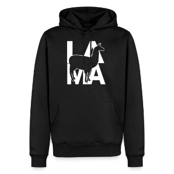LAMA - Sweat à capuche Premium bio Homme - noir - Devant - Nico (187cm)