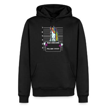 Bad Unicorn est recherché - cadeau - Sweat à capuche Premium bio Homme - noir - Devant - Nico (187cm)