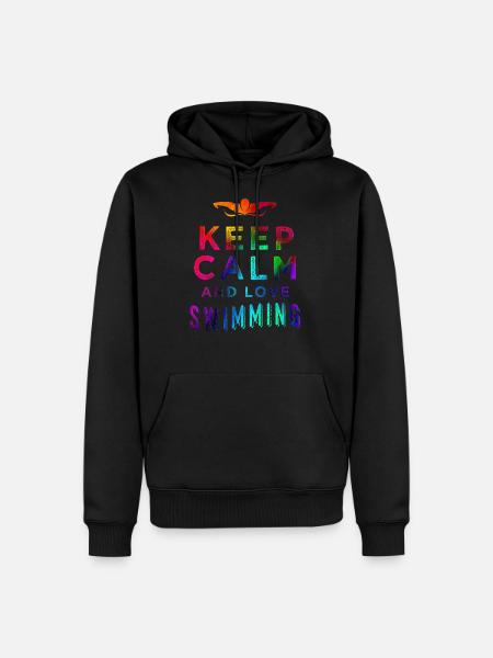 Schwimmen - Männer Premium Bio Hoodie - Schwarz