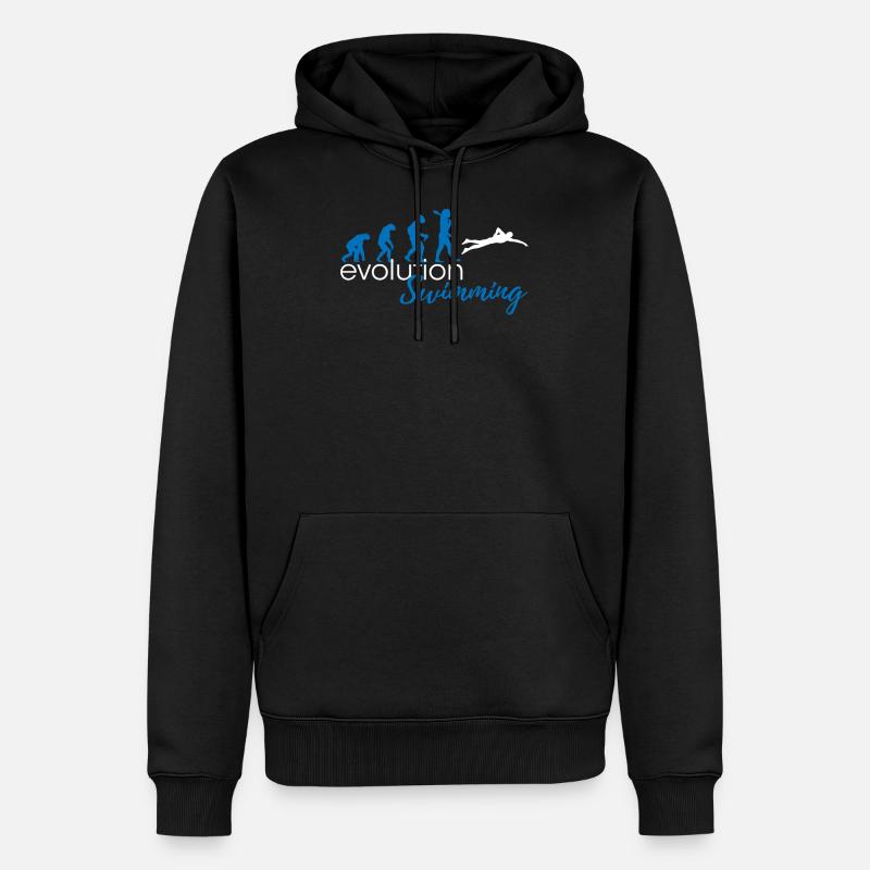 Swimming Evolution - Männer Premium Bio Hoodie - Schwarz