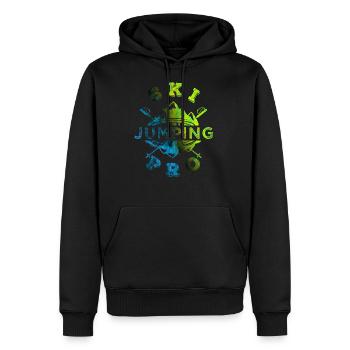 Saut à ski - Sweat à capuche Premium bio Homme - noir - Devant - Nico (187cm)