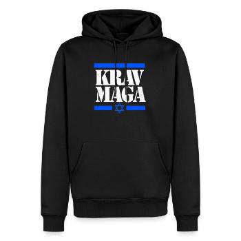 Krav Maga - Sweat à capuche Premium bio Homme - noir - Devant - Nico (187cm)