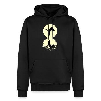 Parcour Moon - Sweat à capuche Premium bio Homme - noir - Devant - Nico (187cm)