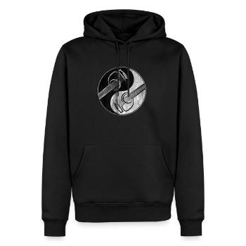 Gitarre Frieden - Männer Premium Bio Hoodie - Schwarz - Vorne - Nico (187cm)