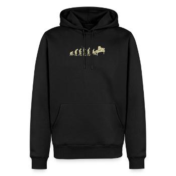Klavier Evolution - Männer Premium Bio Hoodie - Schwarz - Vorne - Nico (187cm)