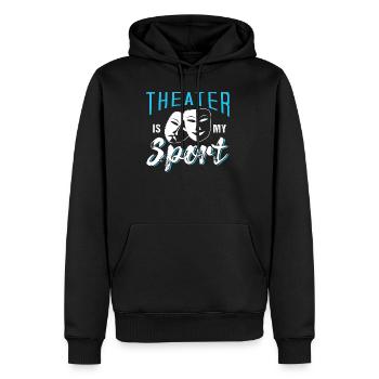 Théâtre - Sweat à capuche Premium bio Homme - noir - Devant - Nico (187cm)