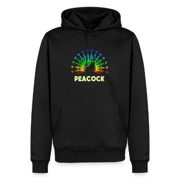 Paon - Sweat à capuche Premium bio Homme - noir - Devant - Nico (187cm)