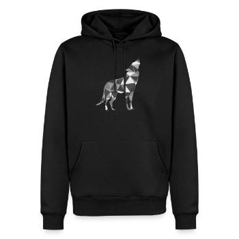 Polygon Wolf - Männer Premium Bio Hoodie - Schwarz - Vorne - Nico (187cm)