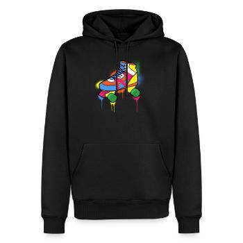 1980s 80s 80er Roller Skates Skating - Männer Premium Bio Hoodie - Schwarz - Vorne - Nico (187cm)