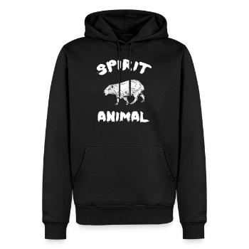CAPYBARA - Männer Premium Bio Hoodie - Schwarz - Vorne - Nico (187cm)