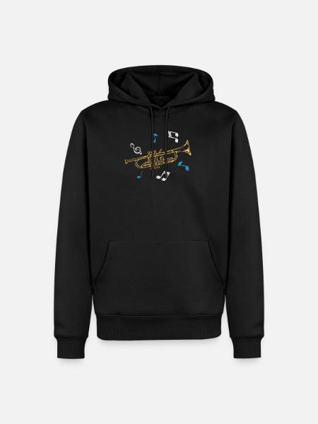 Trompette - Sweat à capuche Premium bio Homme - noir