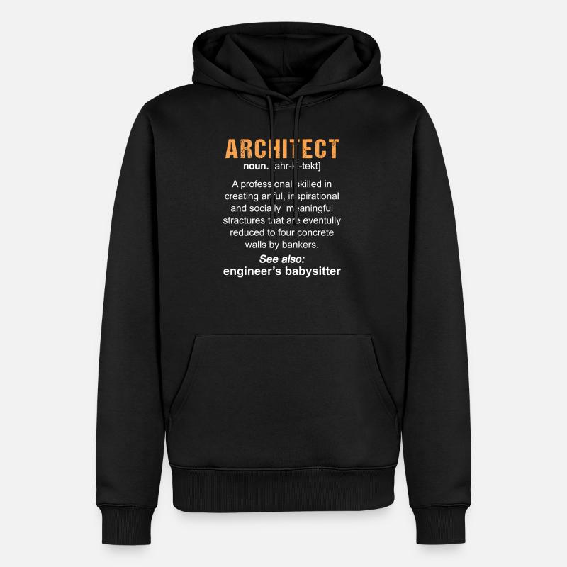 Architecte - Sweat à capuche Premium bio Homme - noir