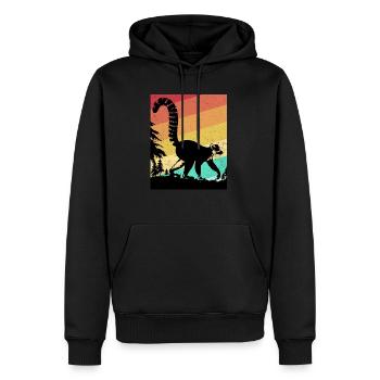Lemur - Sweat à capuche Premium bio Homme - noir - Devant - Nico (187cm)