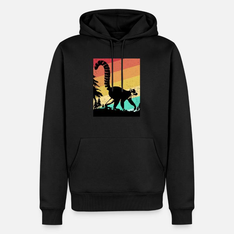 Lemur - Sweat à capuche Premium bio Homme - noir