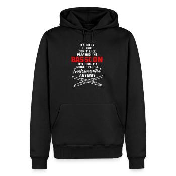 Bassoon - Men’s Premium Organic Hoodie - black - Front - Nico (187cm)