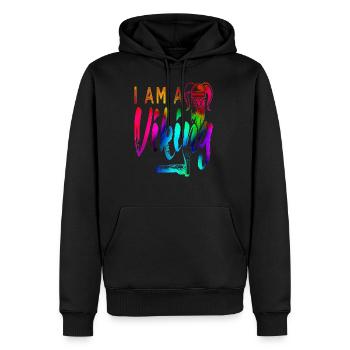 Vikings - Sweat à capuche Premium bio Homme - noir - Devant - Nico (187cm)