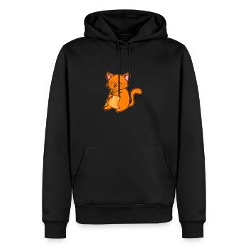Katze Klarinette - Männer Premium Bio Hoodie - Schwarz - Vorne - Nico (187cm)