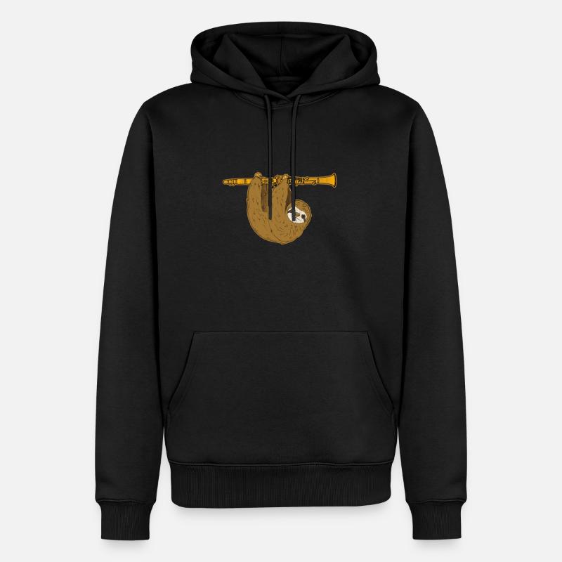 Clarinette paresseux - Sweat à capuche Premium bio Homme - noir