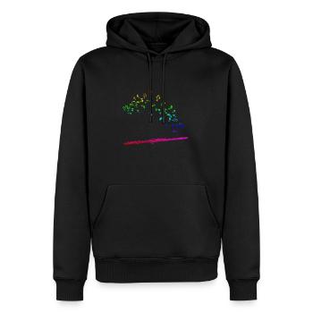 Flute Musique Classique - Sweat à capuche Premium bio Homme - noir - Devant - Nico (187cm)