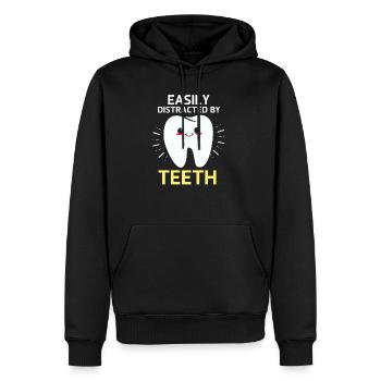 Dentiste cadeau dentiste dentiste dentaire dent - Sweat à capuche Premium bio Homme - noir - Devant - Nico (187cm)