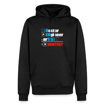 Dentiste cadeau dentiste dentiste dentaire dent - Sweat à capuche Premium bio Homme - noir - Devant - Nico (187cm)