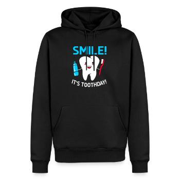 Zahnarzt Geschenk Zahnärztin Zahnmedizin Zahn - Männer Premium Bio Hoodie - Schwarz - Vorne - Nico (187cm)