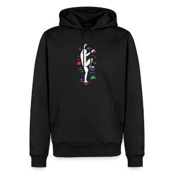 Grimpeurs grimper en salle - Sweat à capuche Premium bio Homme - noir - Devant - Nico (187cm)