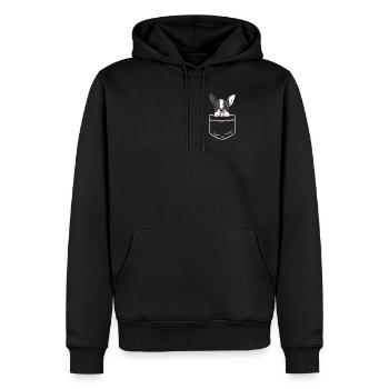 Chemise de poche pour chien Terrier de Boston - Sweat à capuche Premium bio Homme - noir - Devant - Nico (187cm)
